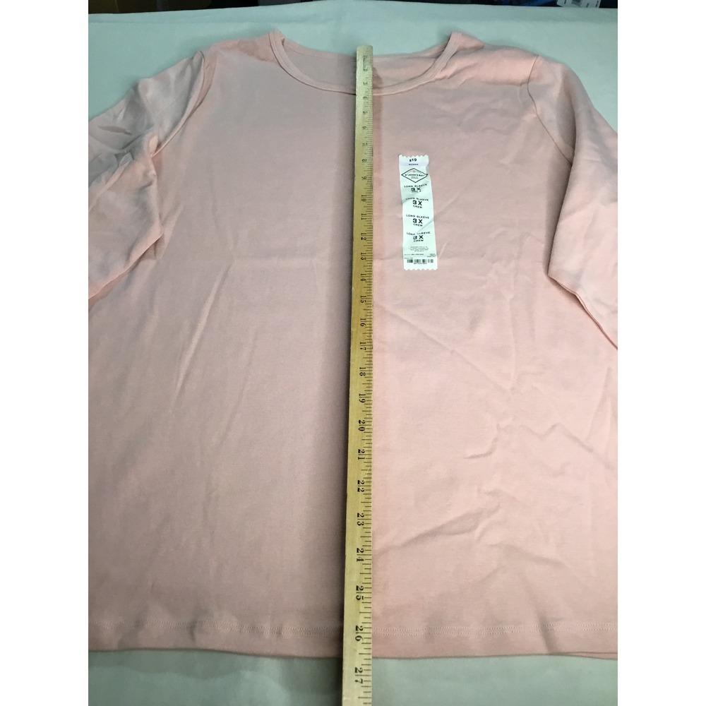 St Johns Bay Women's Pink Long Sleeve Crew Neck Basic T-Shirt‎ Top 3X NWT - Picture 4 of 6